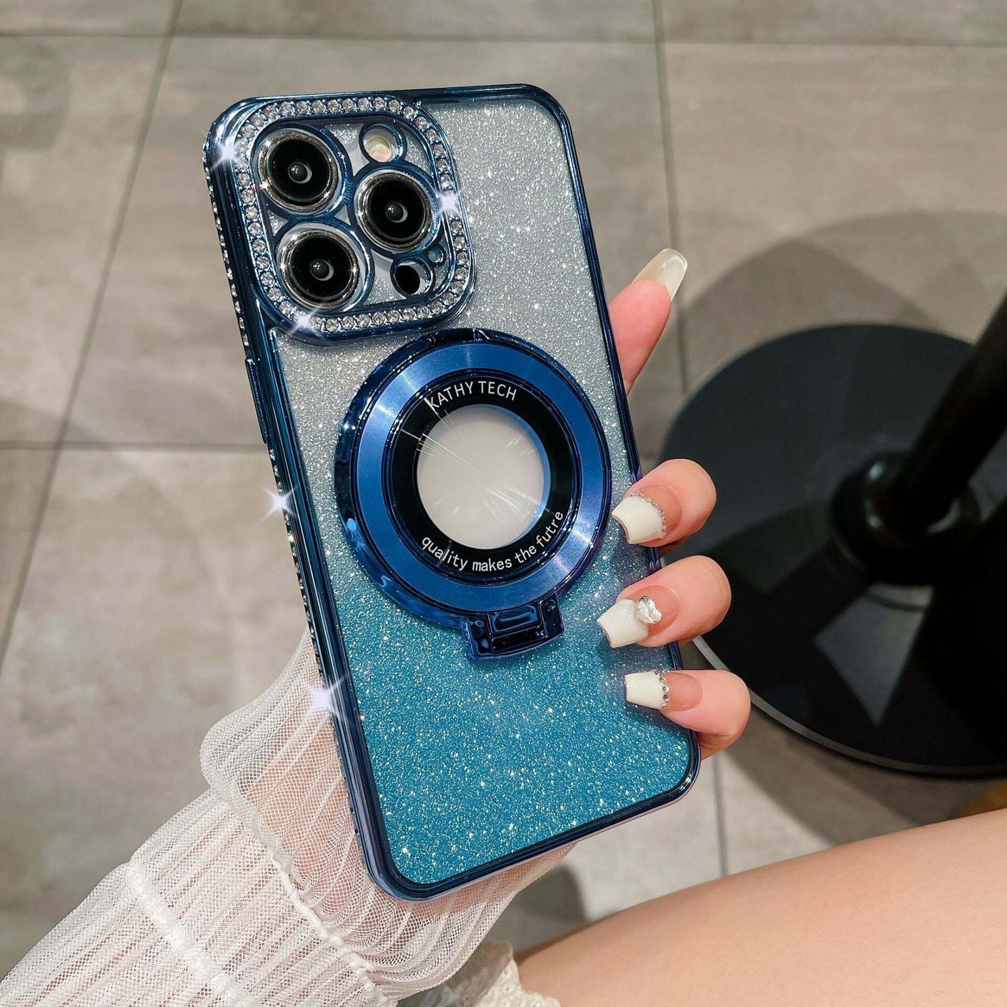 Glitter Diamond Magnetic Ring Holder for iPhone